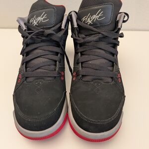 KIDS Jordan Black and Red Flight Sneakers